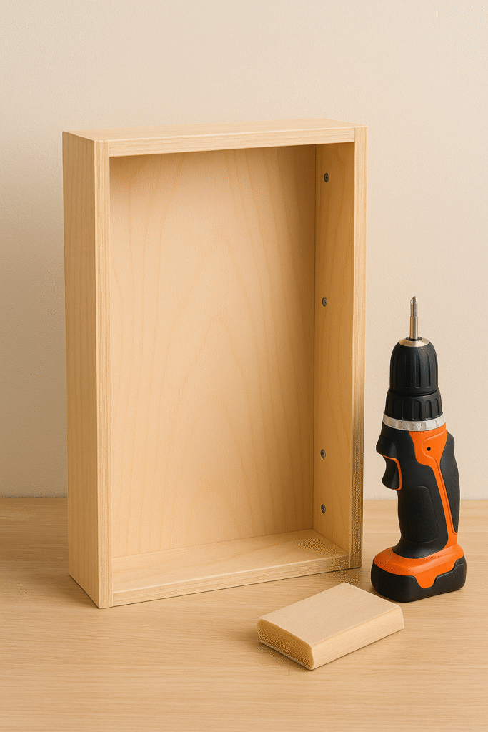 DIY: Wandspiegel met Opbergruimte stap 2 DIY: Wandspiegel met Opbergruimte stap 2