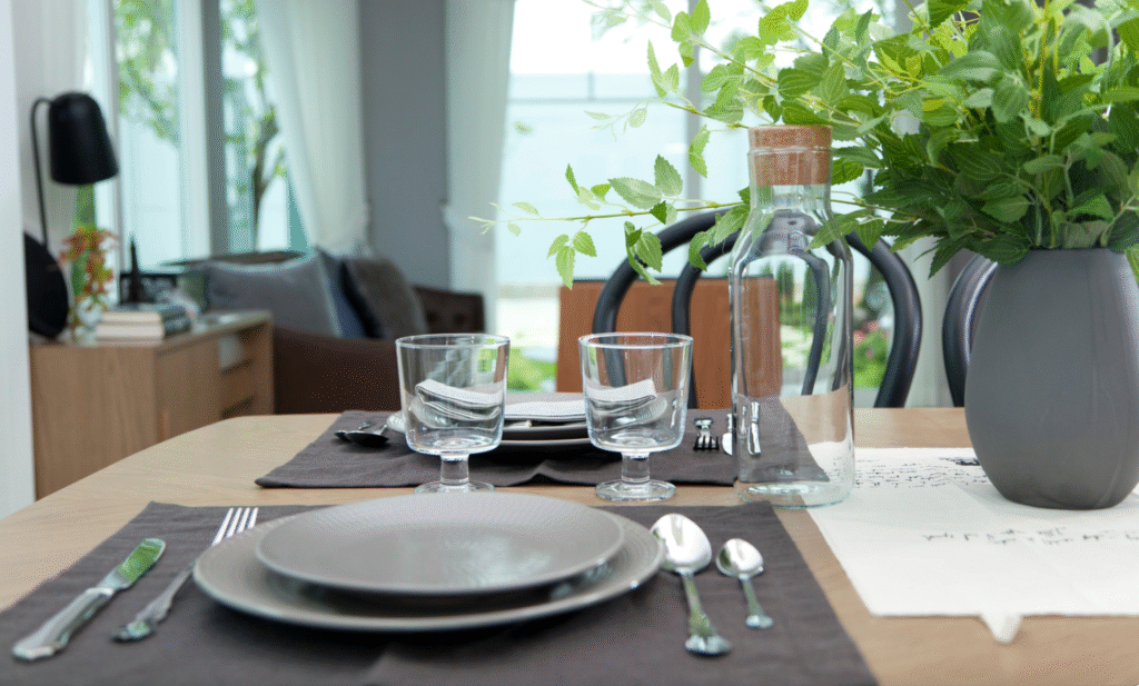 uitschuifbare tafel: decoratie